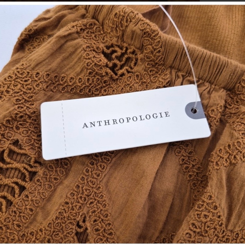 Anthropologie Rust Halter Lace-Trim Camisole - Picture 3 of 6